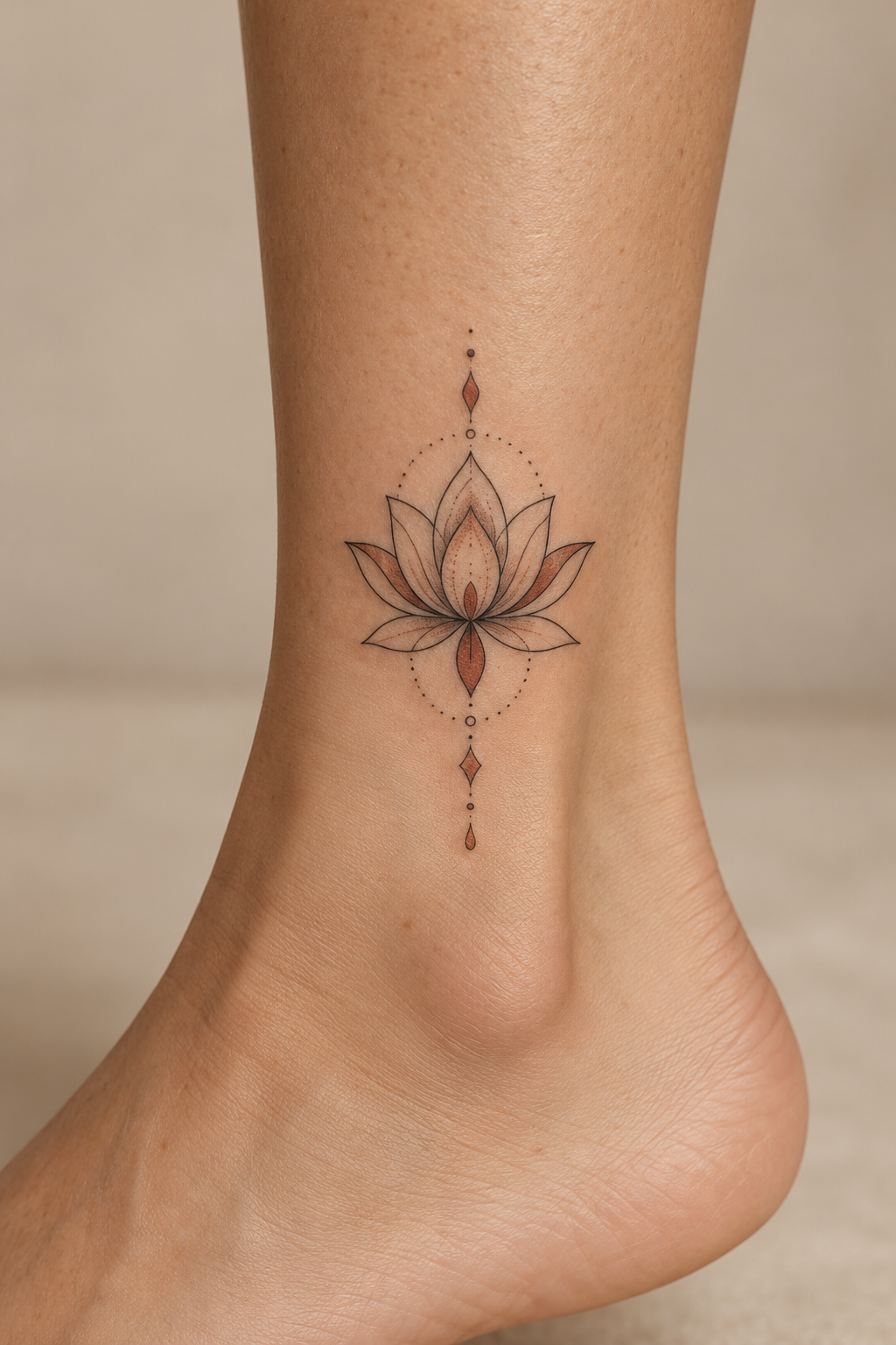 lotus ankle meaningful tattoo idea