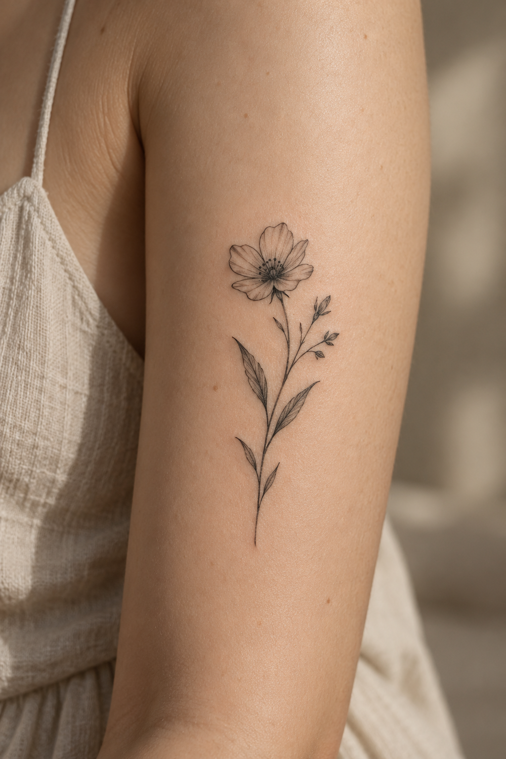 Meaningful Floral Tattoo small meaningful tattoo idea