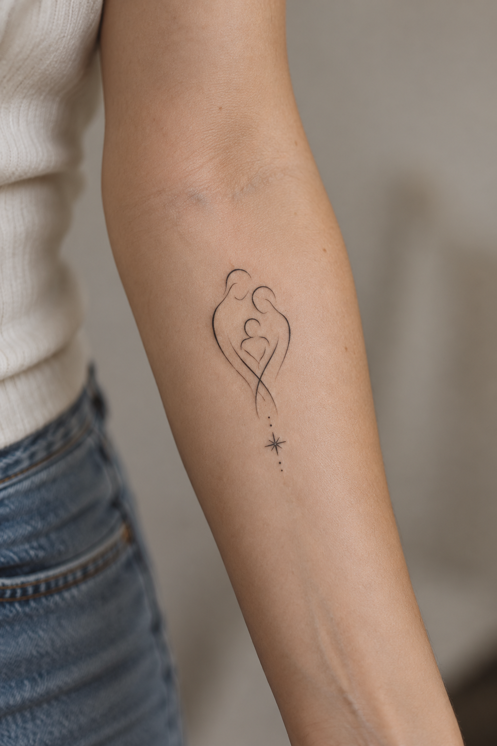 Family Script Design small meaningful tattoo idea