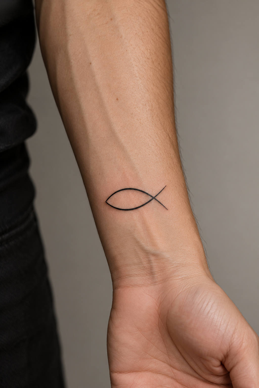 Christian Fish Symbol Tattoo Ideas featuring fish symbol with thorns across the upper back