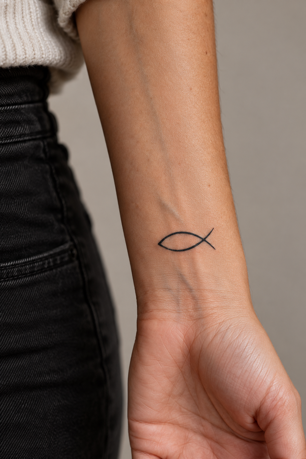 Christian Fish Symbol Tattoo Ideas featuring fish symbol with crown of thorns on the shoulder