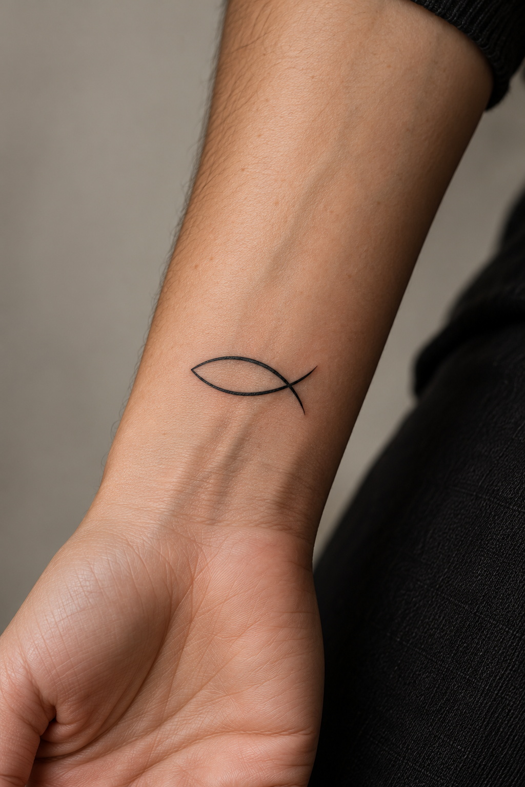 Christian Fish Symbol Tattoo Ideas featuring stained glass fish on the shoulder