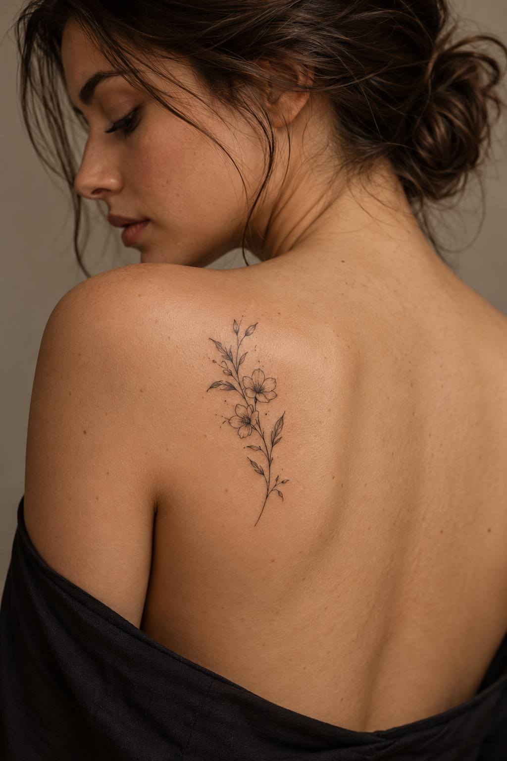 A crescent moon on the neck cute small tattoo idea