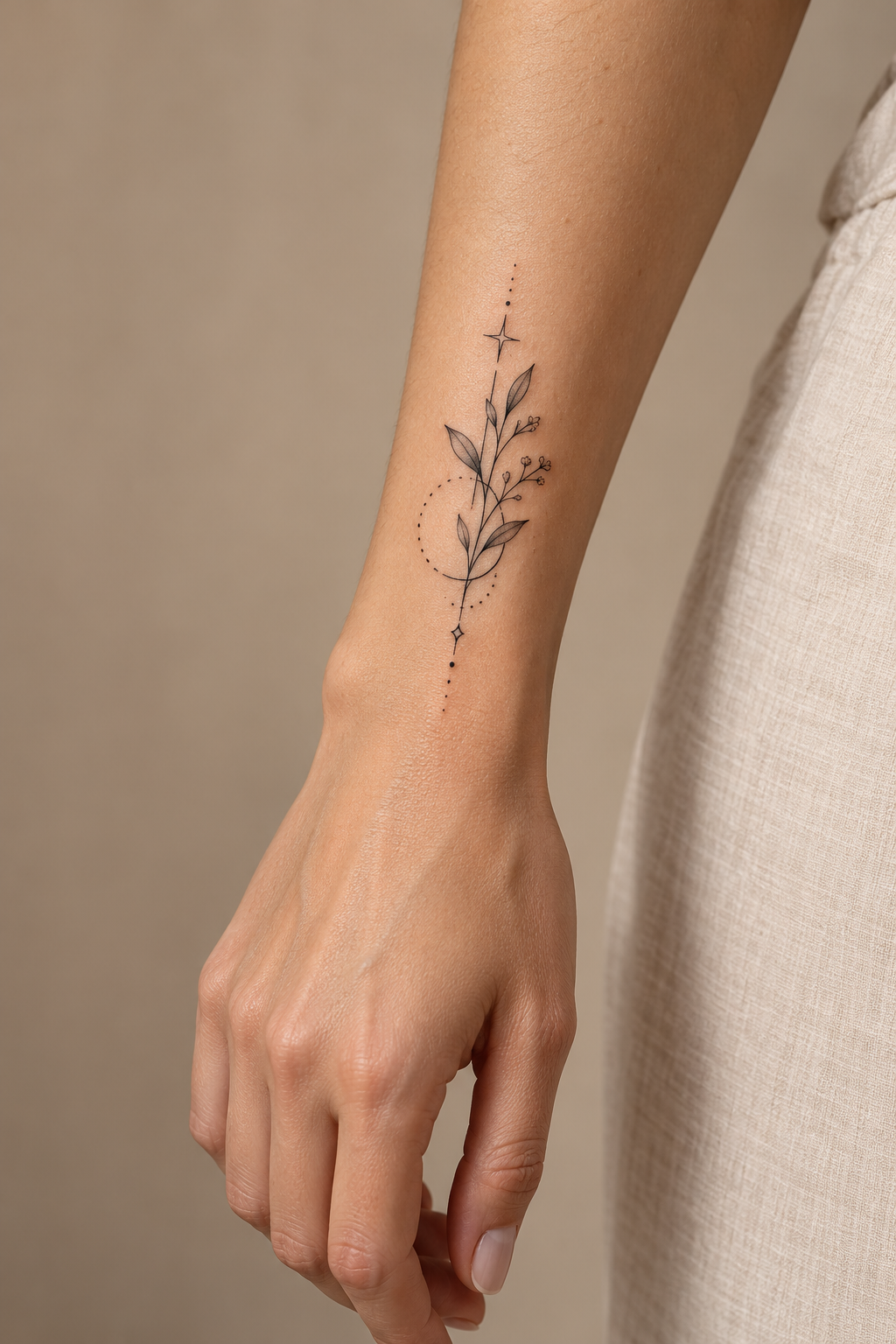 A star on the inner wrist cute small tattoo idea