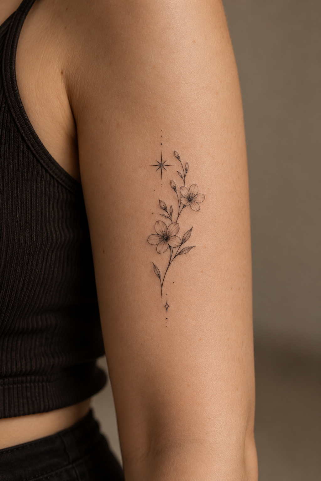 Sun and moon on the shoulder cute small tattoo idea