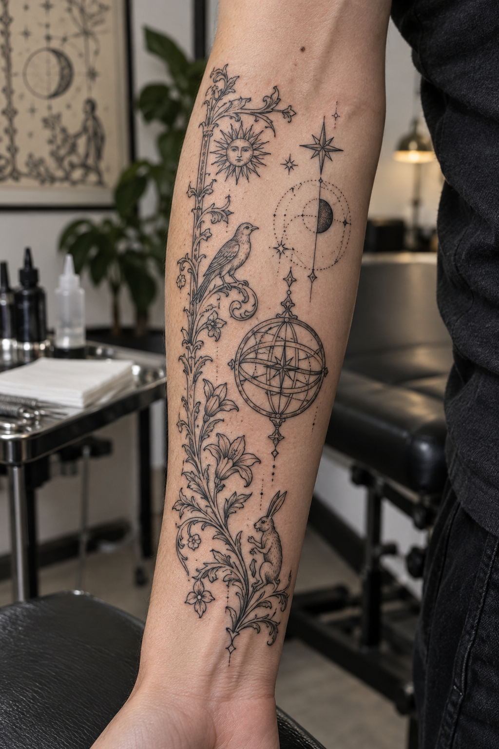 Manuscript-inspired linework
