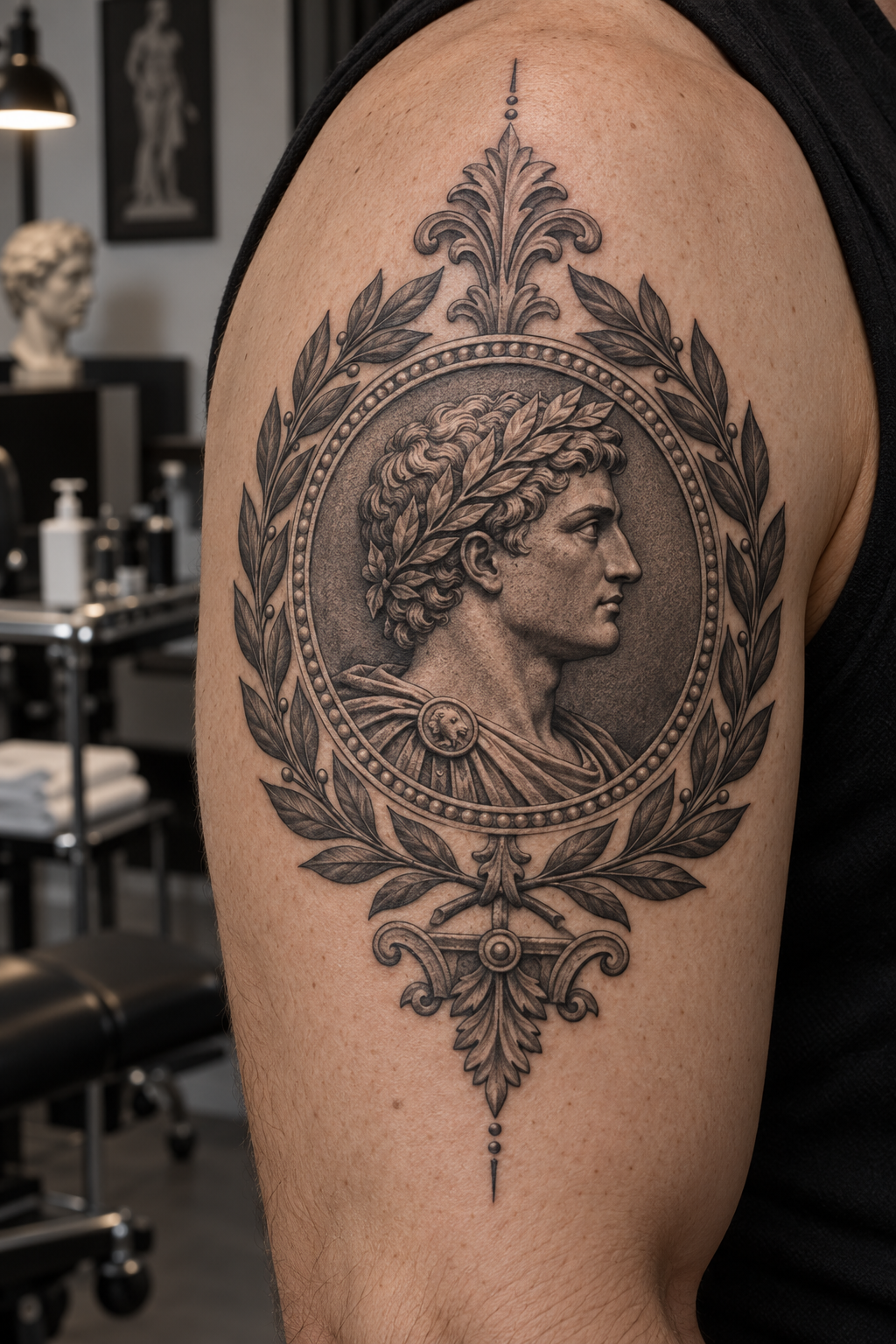 Roman medallion composition