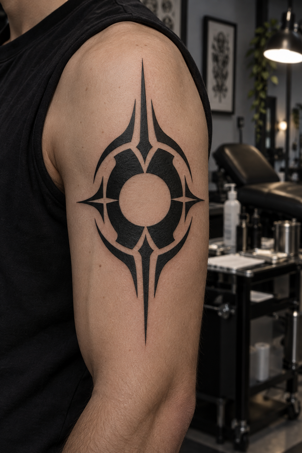 Negative-space emblem