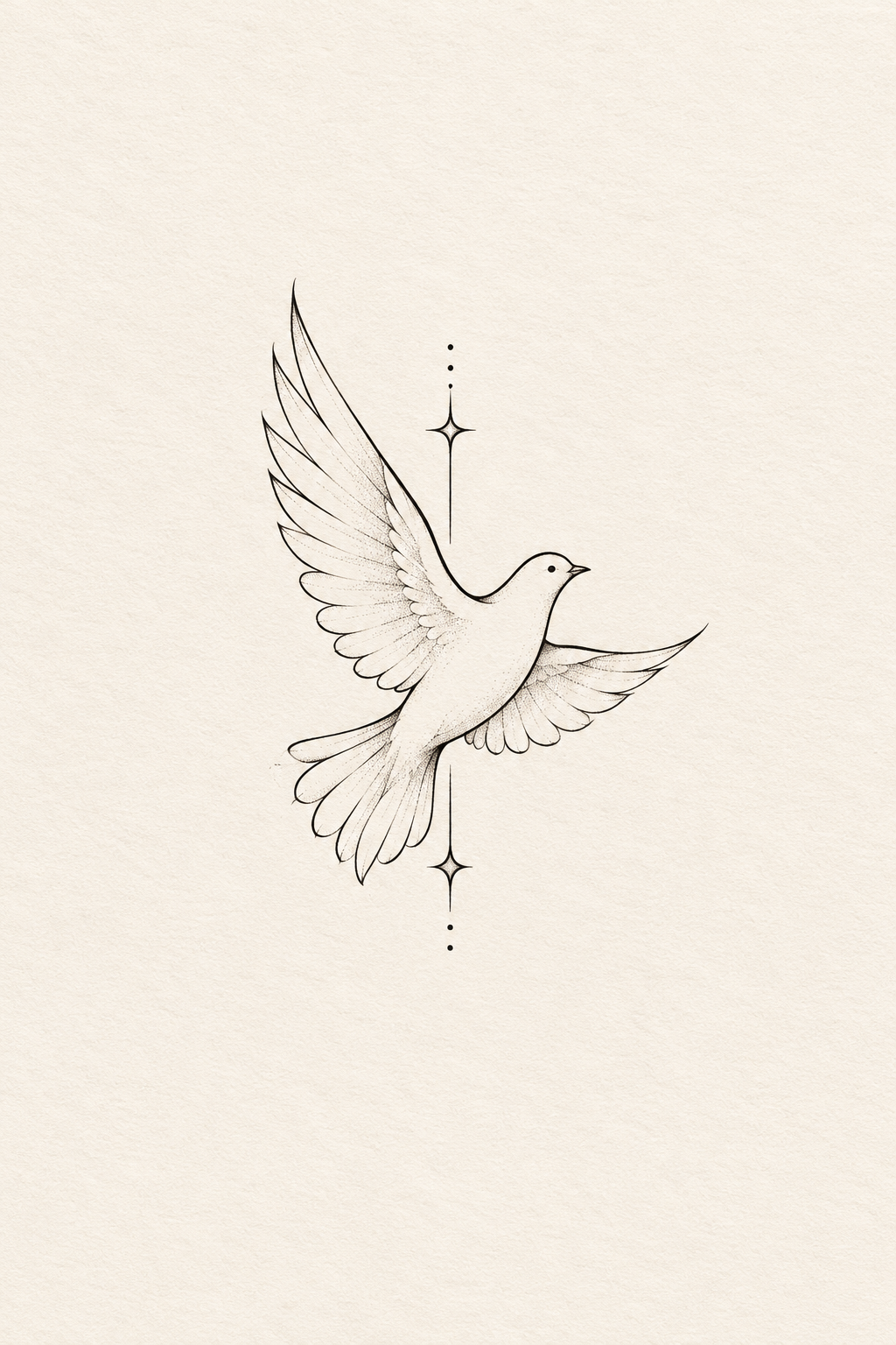 Small dove on the upper chest Christian tattoo idea