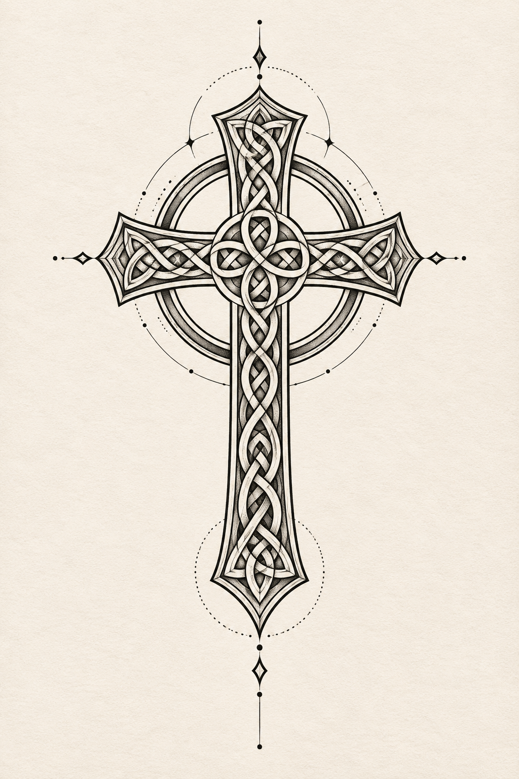 Celtic cross on the upper back Christian tattoo idea