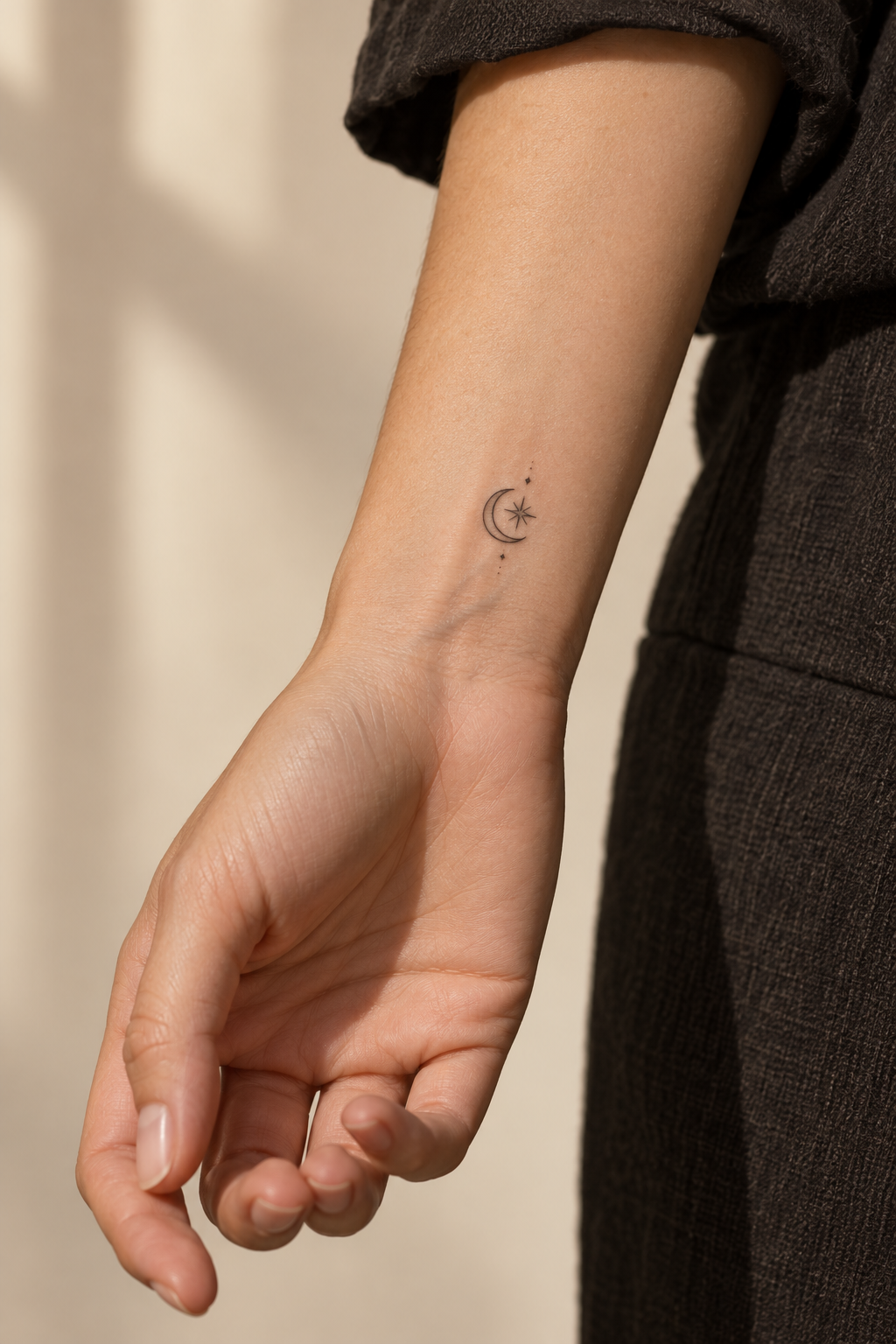 small meaningful tattoo ideas: minimal sun mark