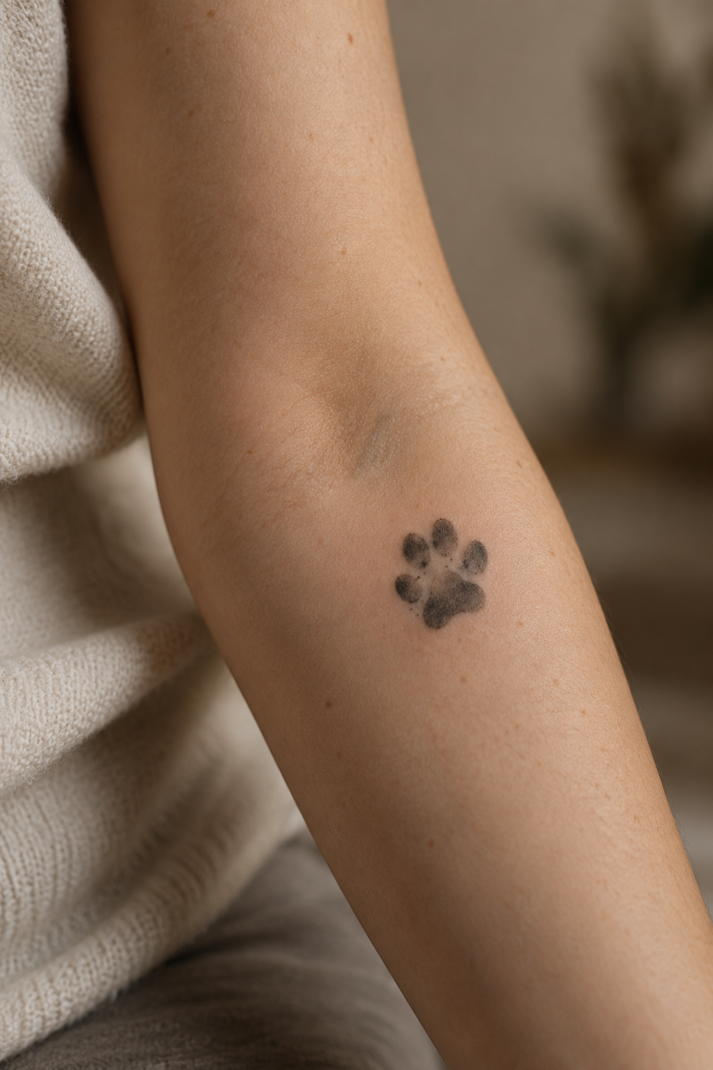The Everlasting Paw Print small memorial tattoo idea