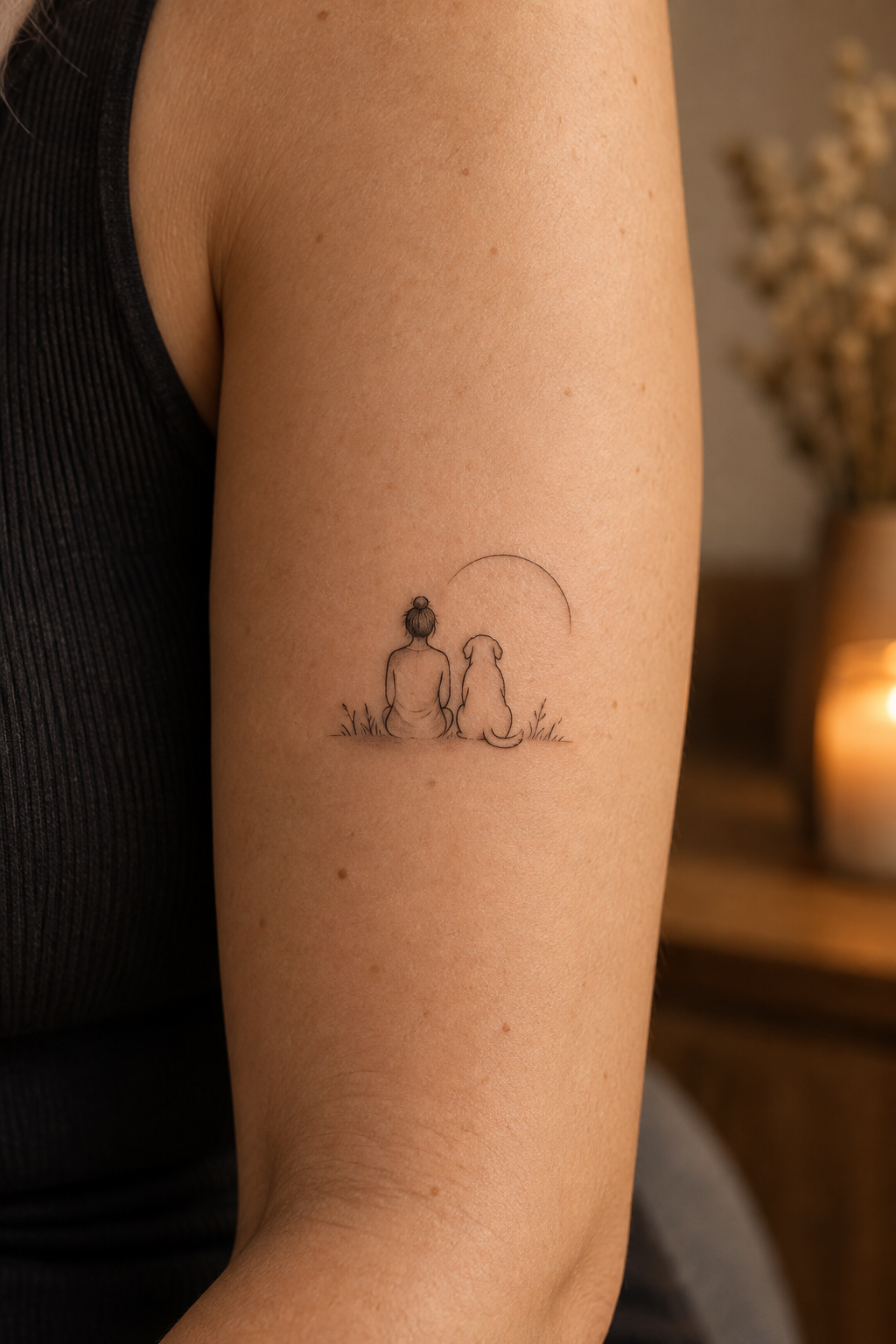 Heartfelt Silhouettes small memorial tattoo idea