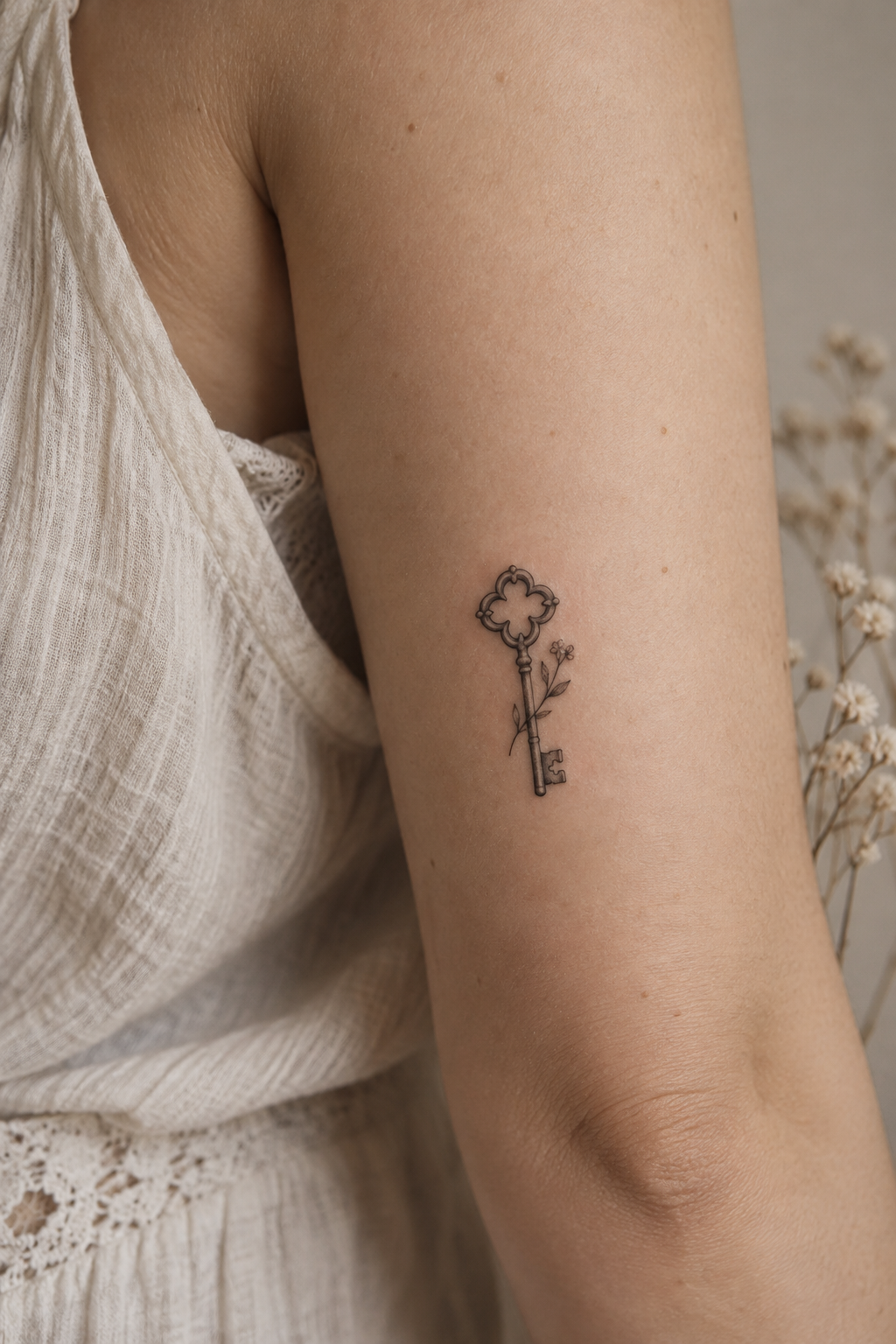Tiny Memorial Keys small memorial tattoo idea