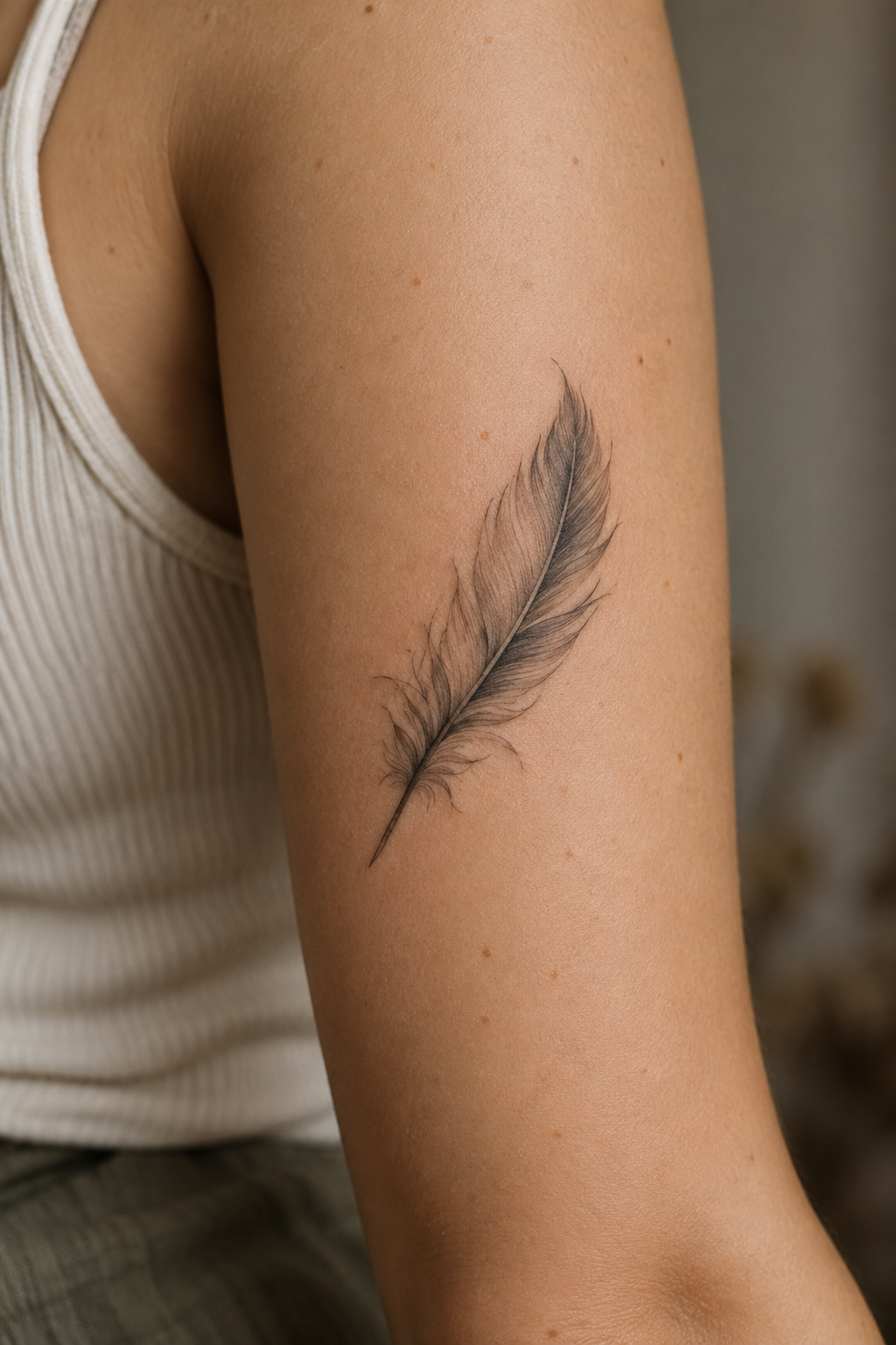 Feather Tattoos small memorial tattoo idea