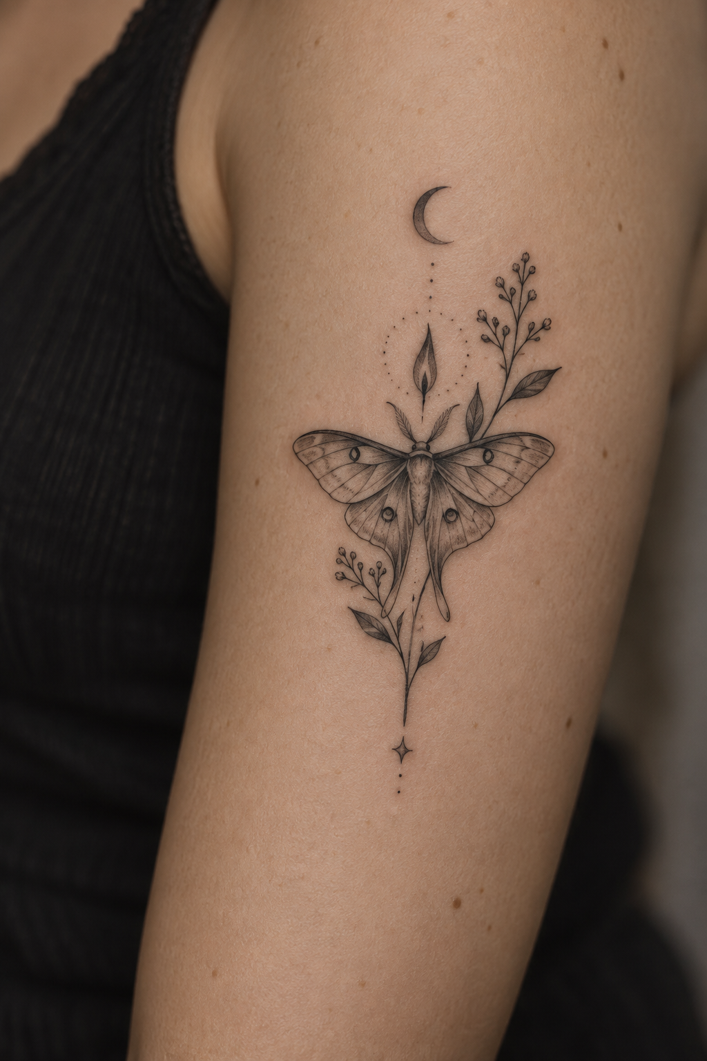 Mixture of Symbols small memorial tattoo idea