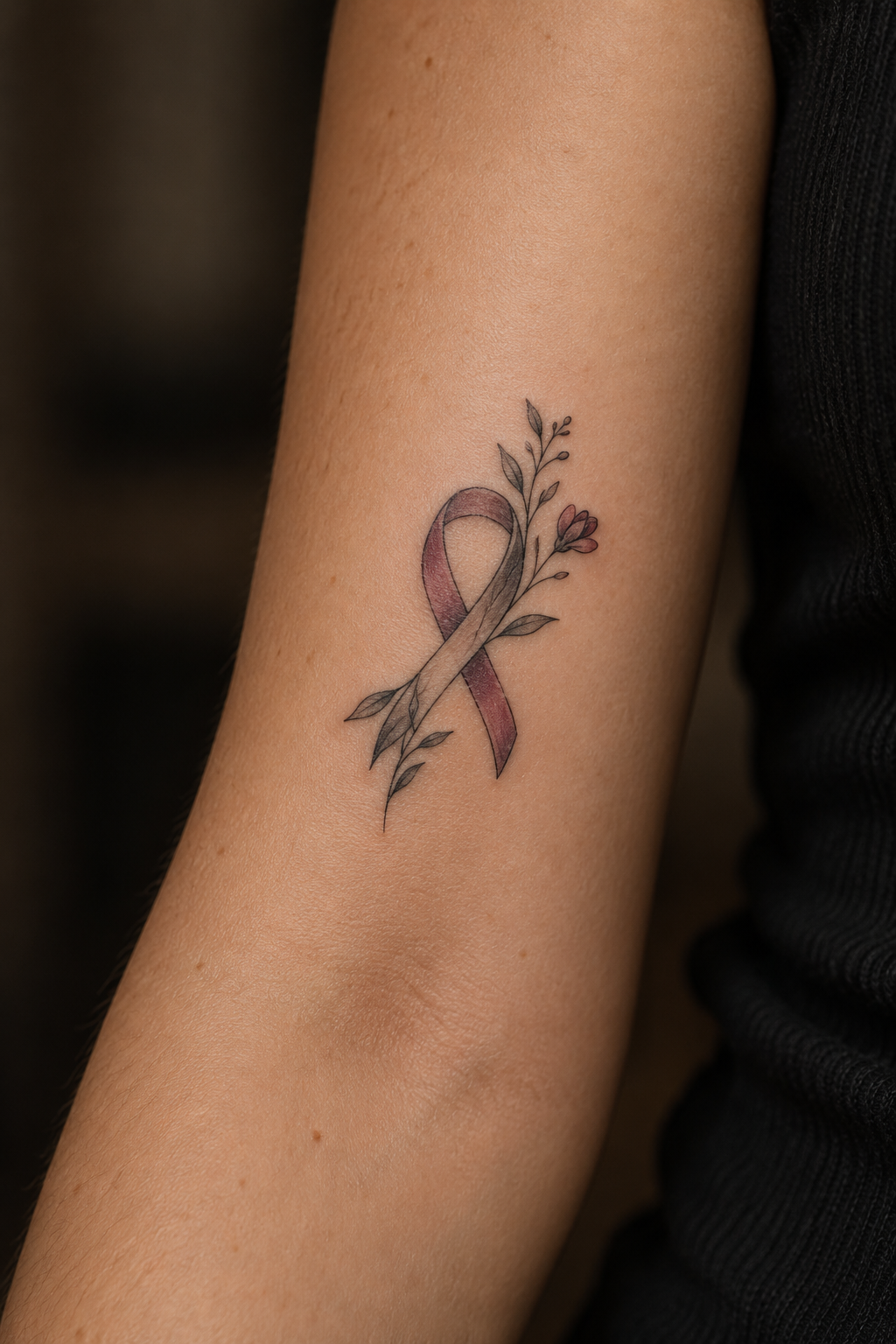 Ribbon Tattoos small memorial tattoo idea