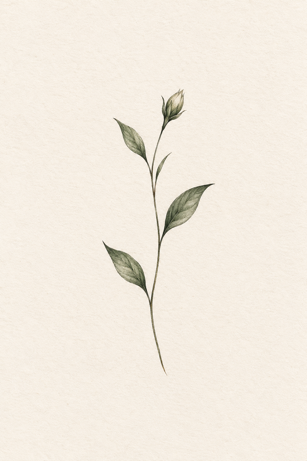 Tiny Botanical Sprig small realistic tattoo idea