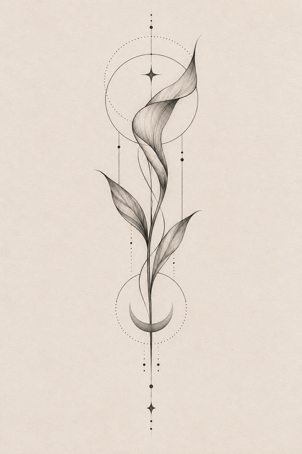 Delicate Geometric Form small realistic tattoo idea
