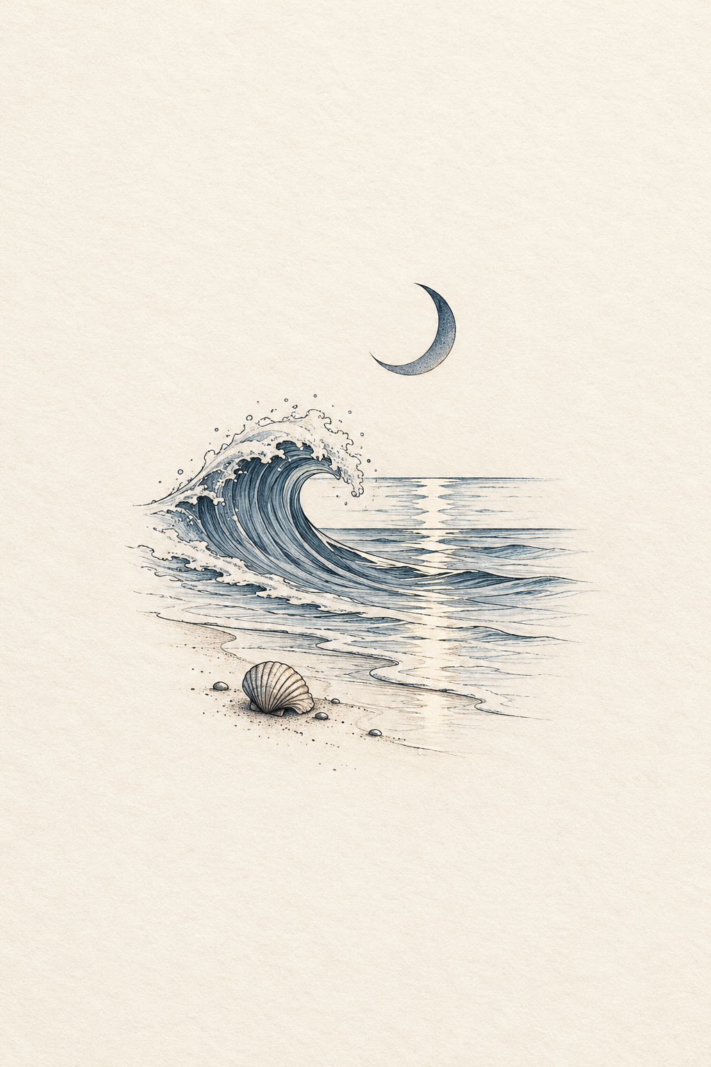 Small Ocean Motif small realistic tattoo idea
