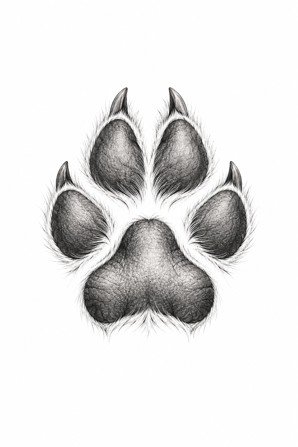 Small Paw Print Portrait small realistic tattoo idea