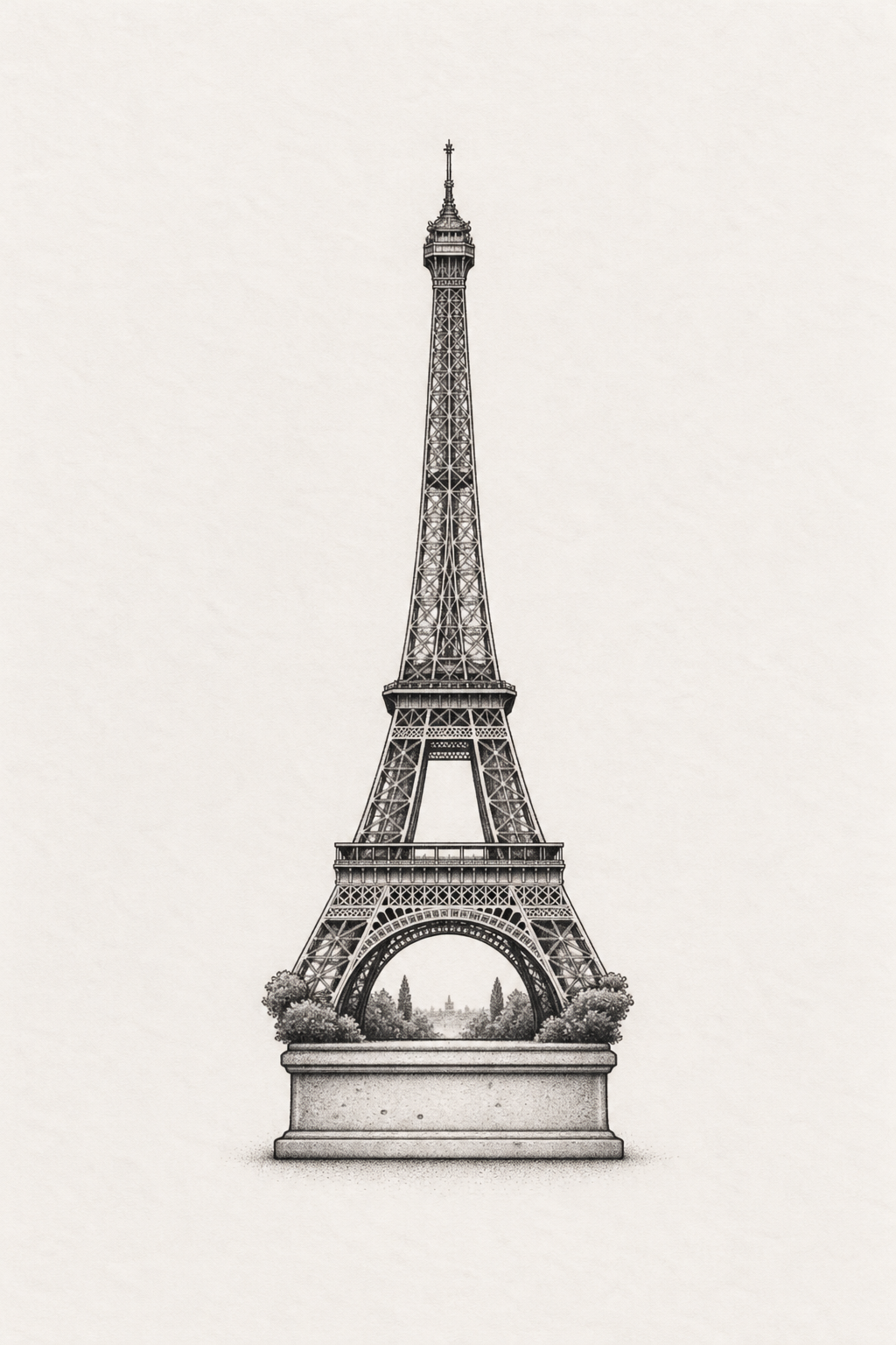 Tiny Travel Landmark small realistic tattoo idea