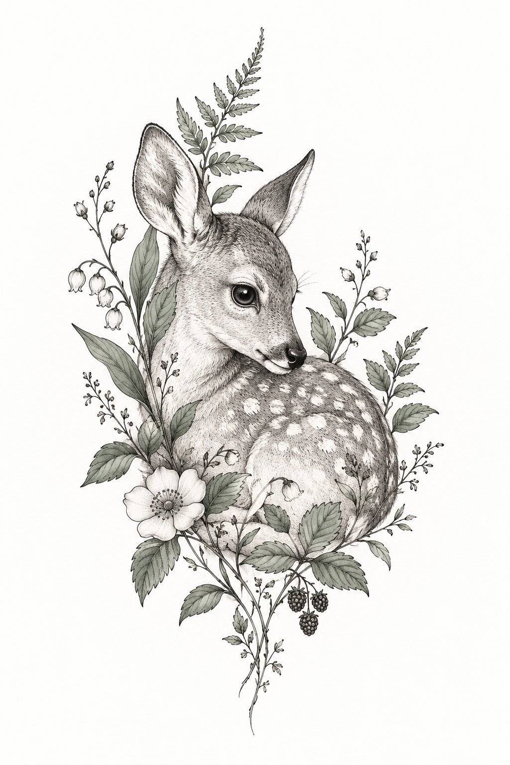 Small Botanical Animal small realistic tattoo idea