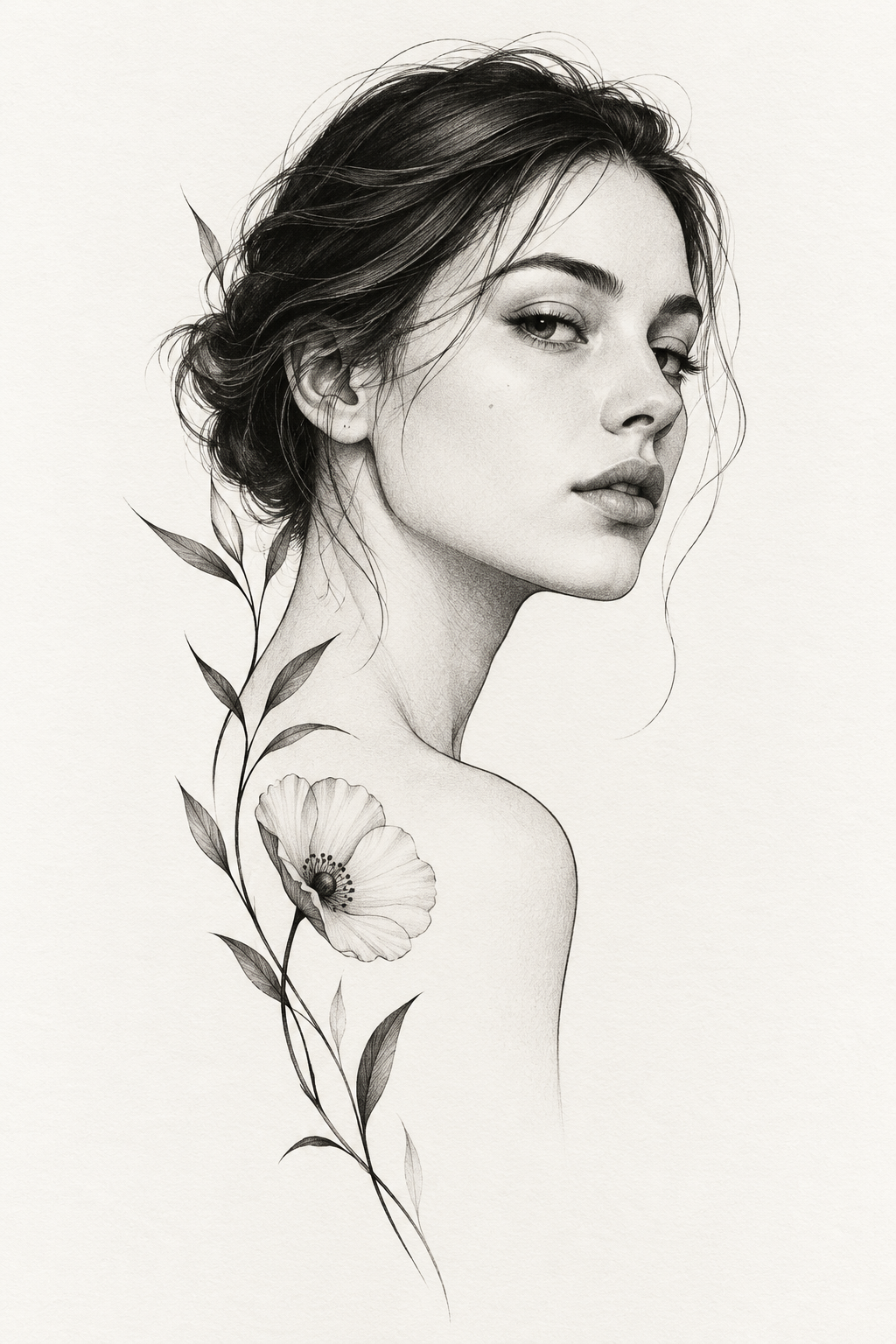 Minimal Portrait Detail small realistic tattoo idea