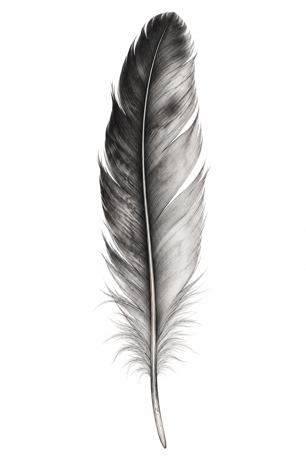 Realistic Feather small realistic tattoo idea