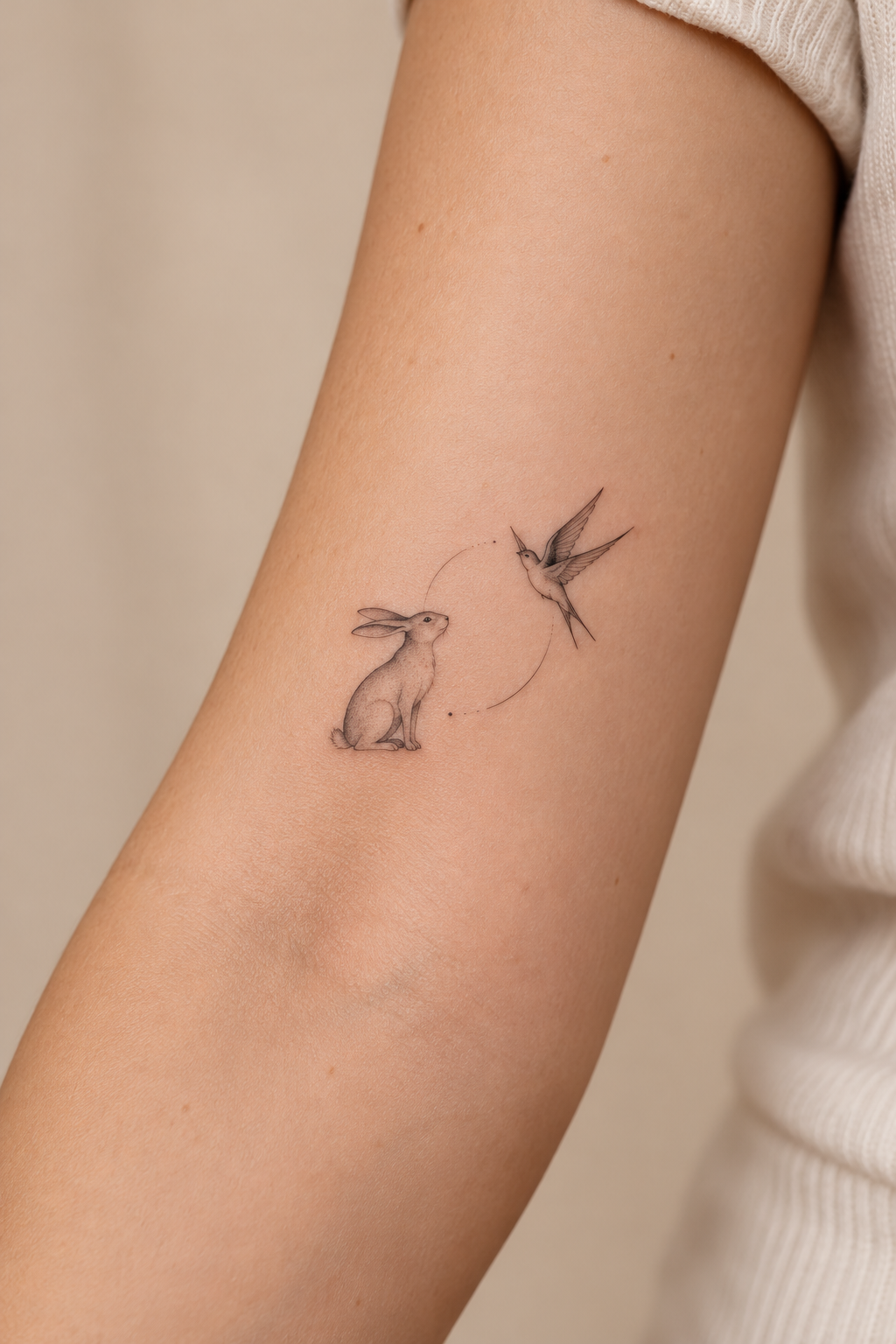 Minimal Animal Pair small animal tattoo idea
