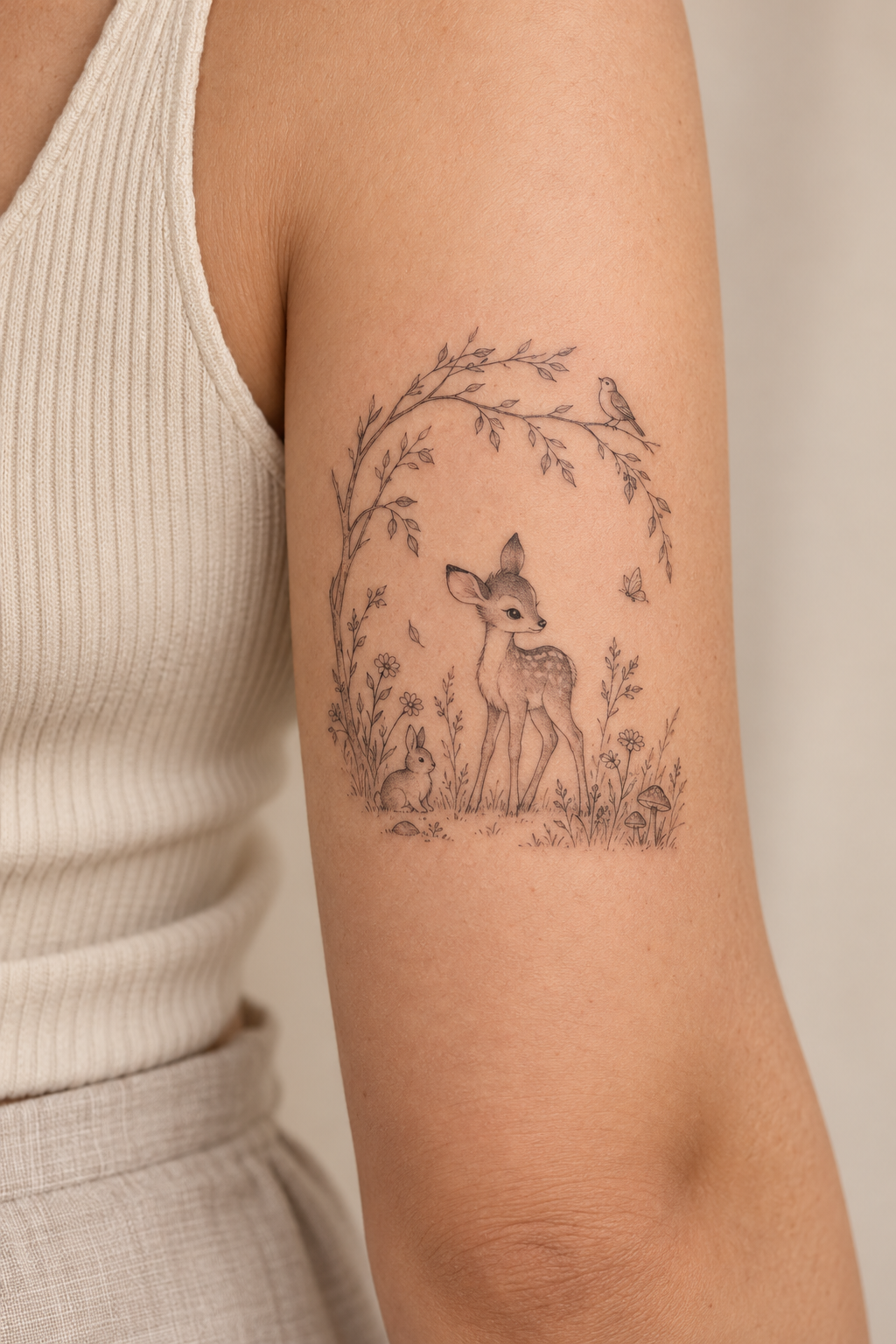 Bambi Scene small animal tattoo idea