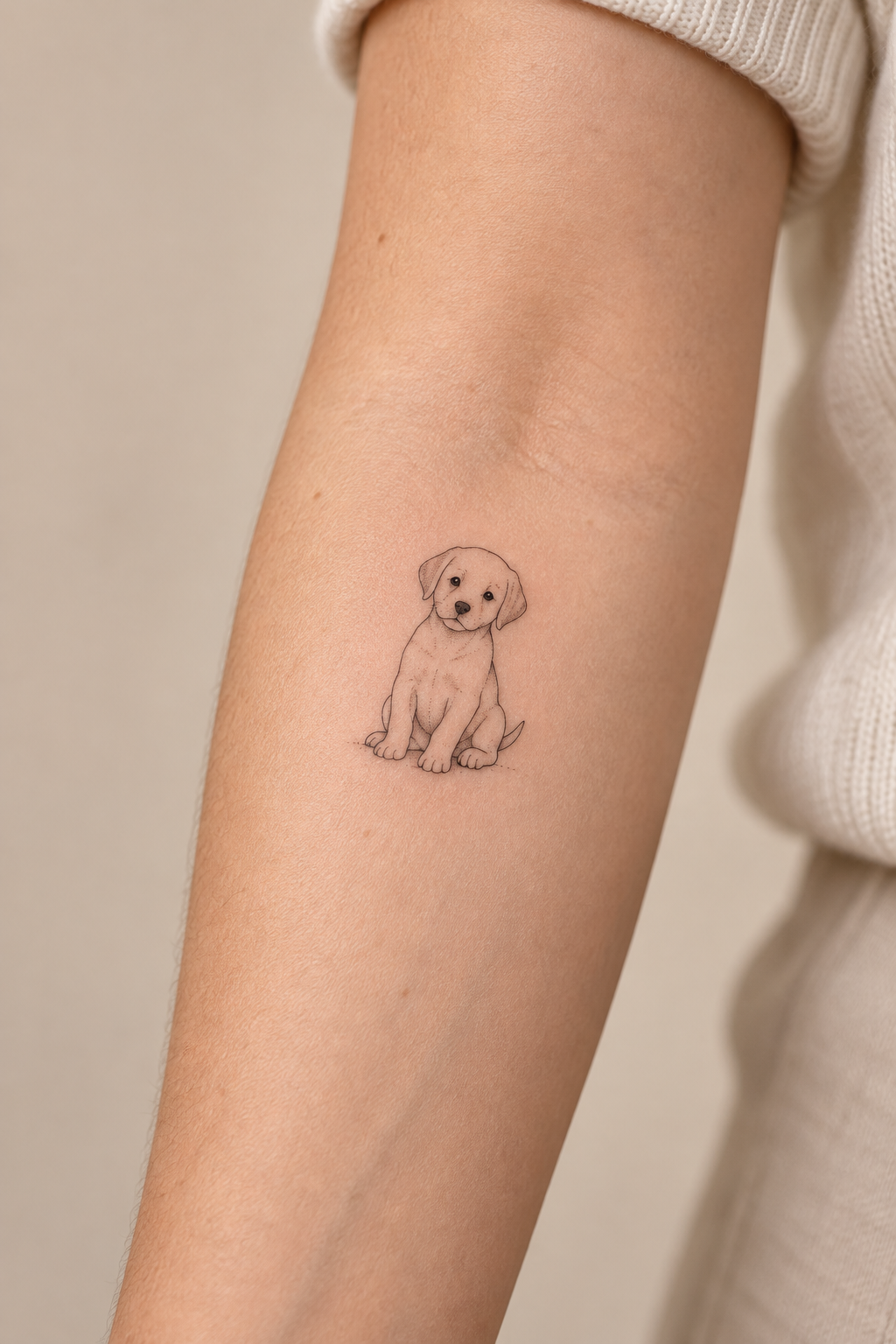 Small Puppy small animal tattoo idea