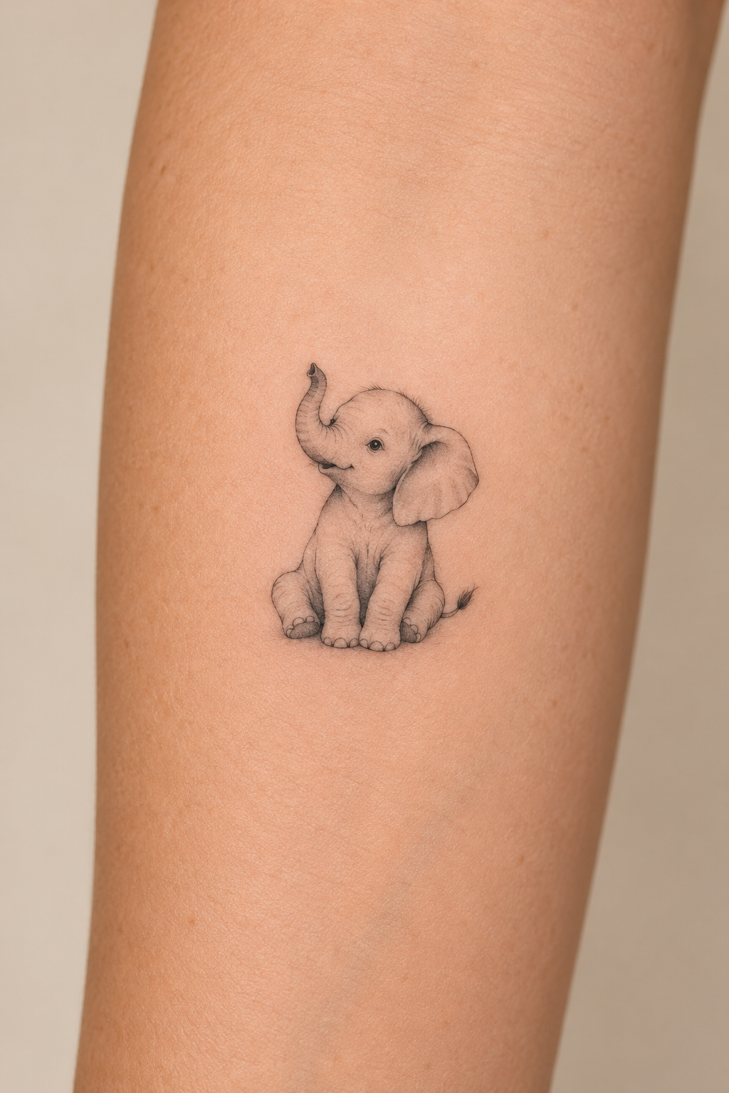 Baby Elephant small animal tattoo idea