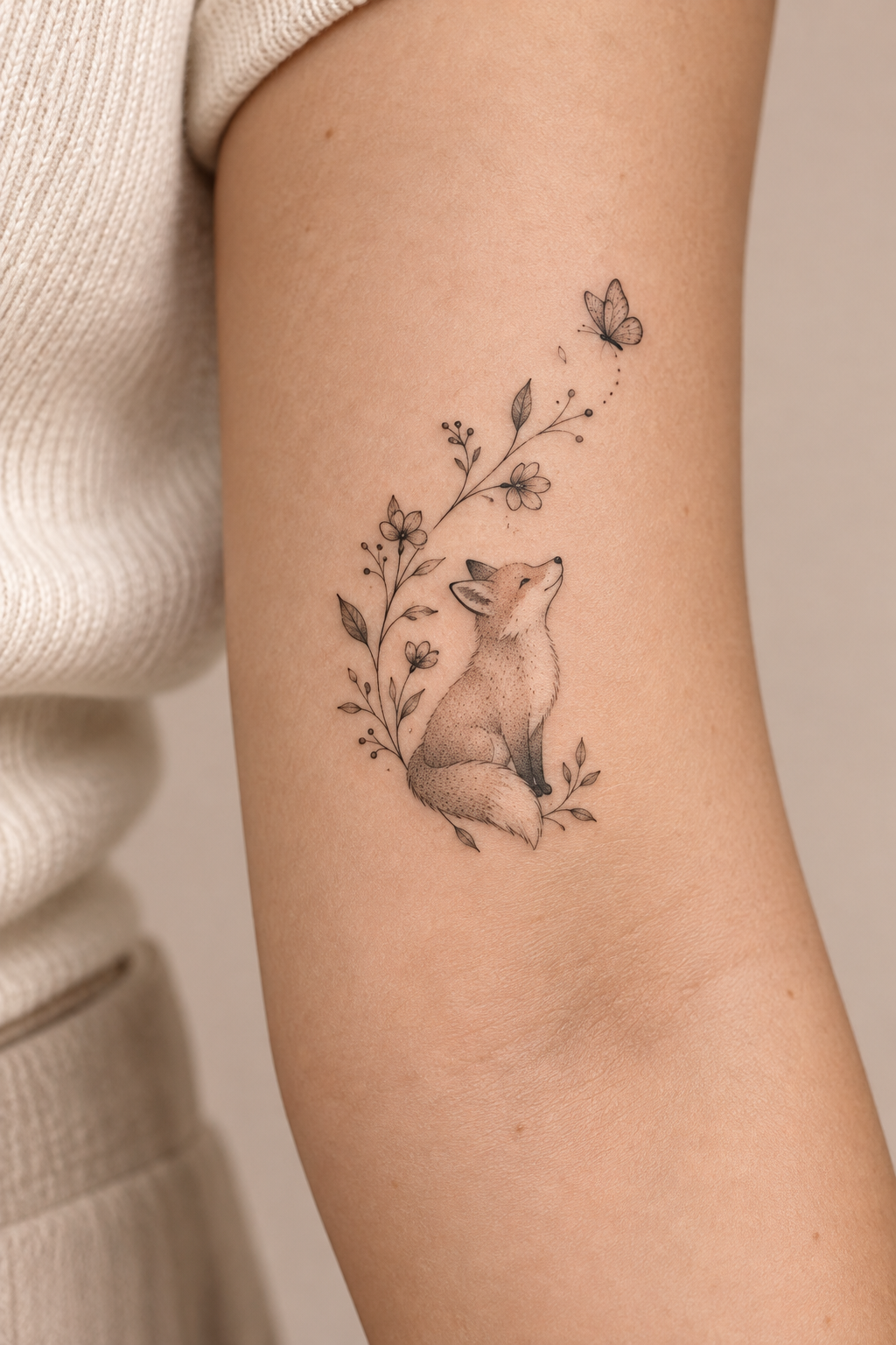 Small Fox small animal tattoo idea