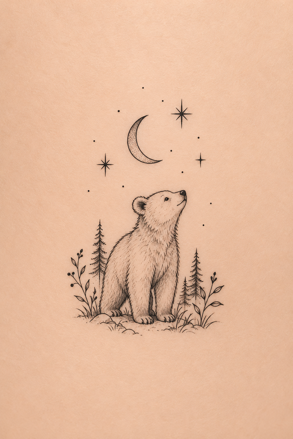 Bears Under Stars small animal tattoo idea