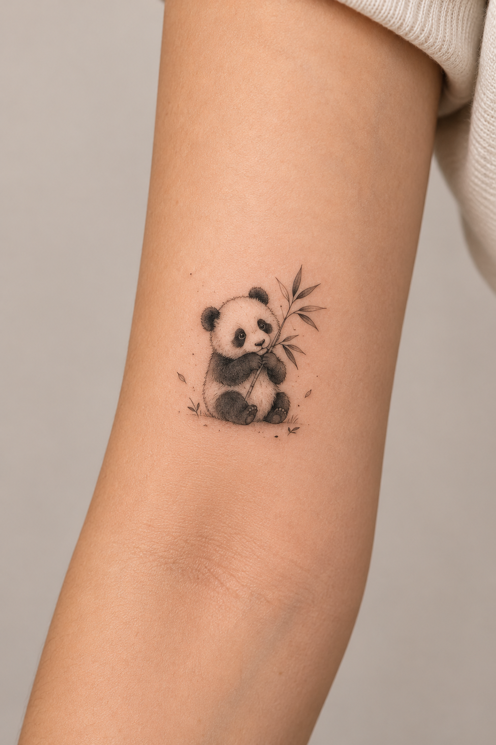 Small Panda small animal tattoo idea