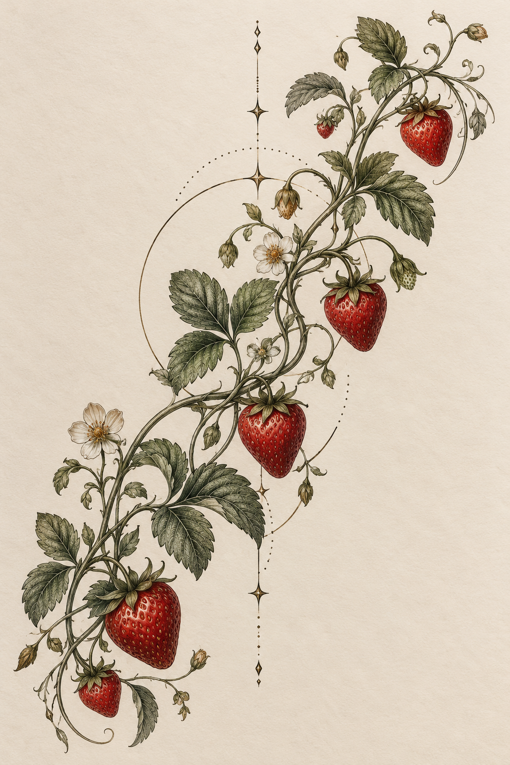 strawberry vine tattoo ideas 2
