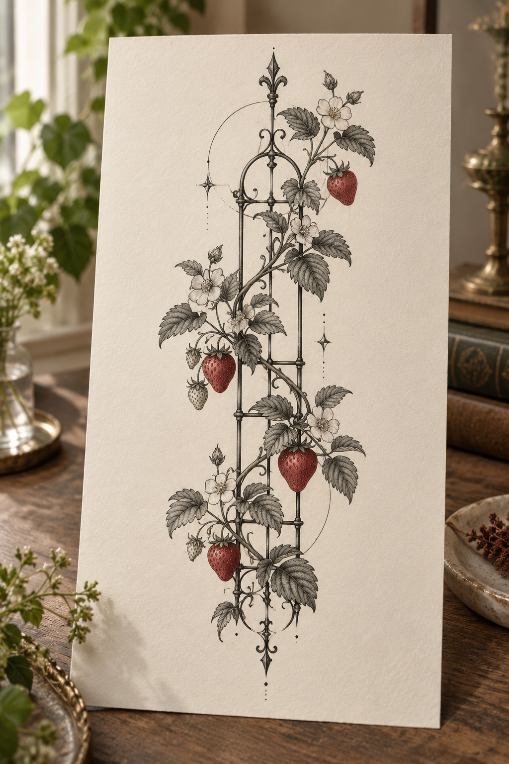 strawberry vine tattoo ideas 3