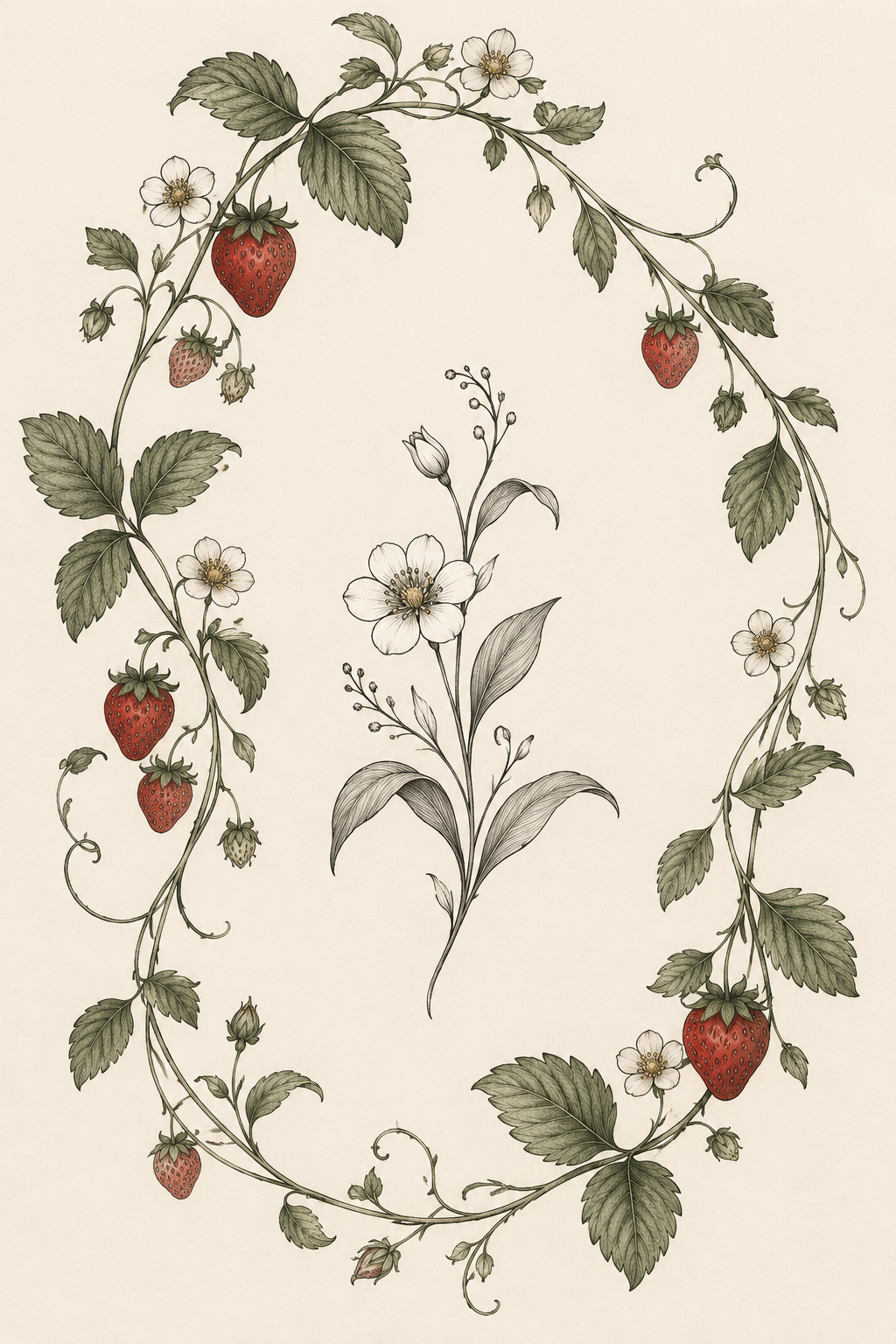 strawberry vine tattoo ideas 12