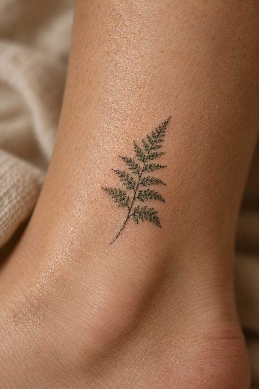 Tiny fern sprig tiny nature tattoo idea