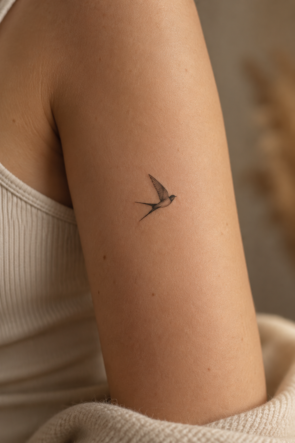 Tiny bird silhouette tiny nature tattoo idea