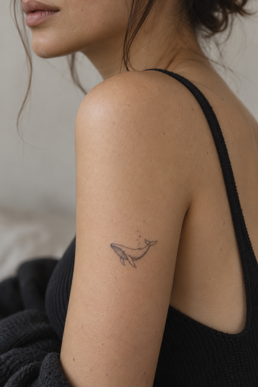 Tiny whale tiny sea animal tattoos idea