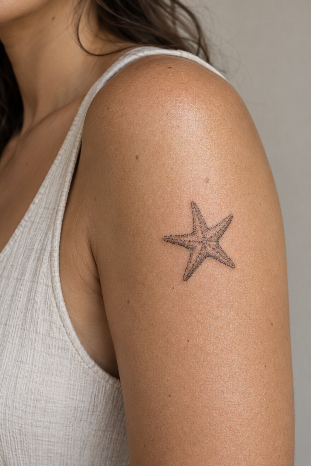 Starfish accent tiny sea animal tattoos idea