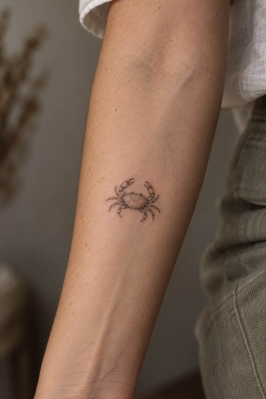 Tiny crab tiny sea animal tattoos idea