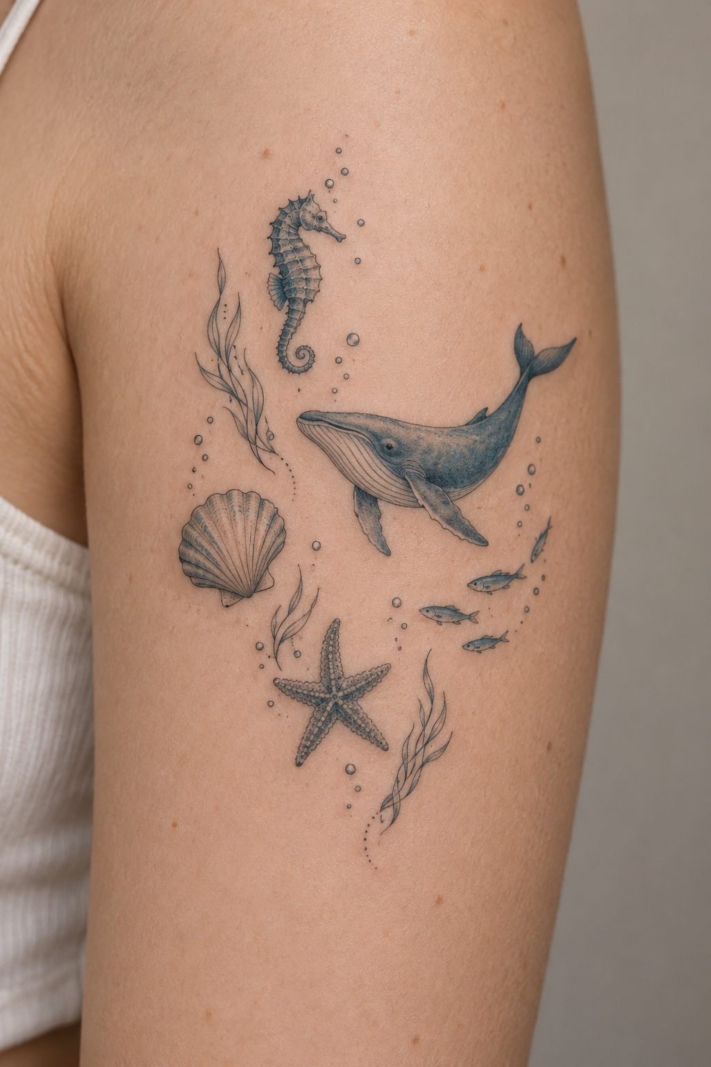 Tiny sea animal tattoos featured design