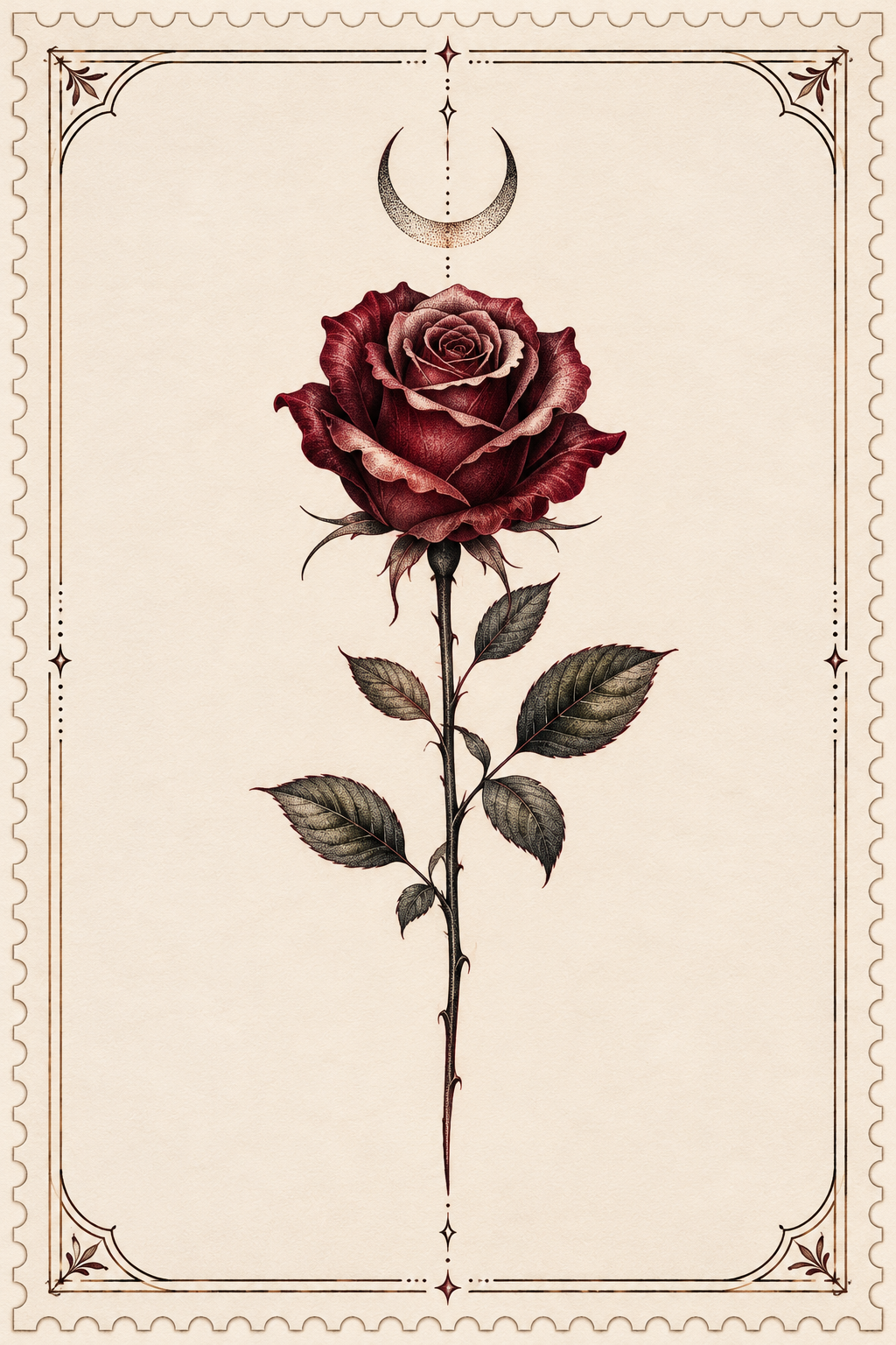 Center Rose Body Art stamp tattoo idea