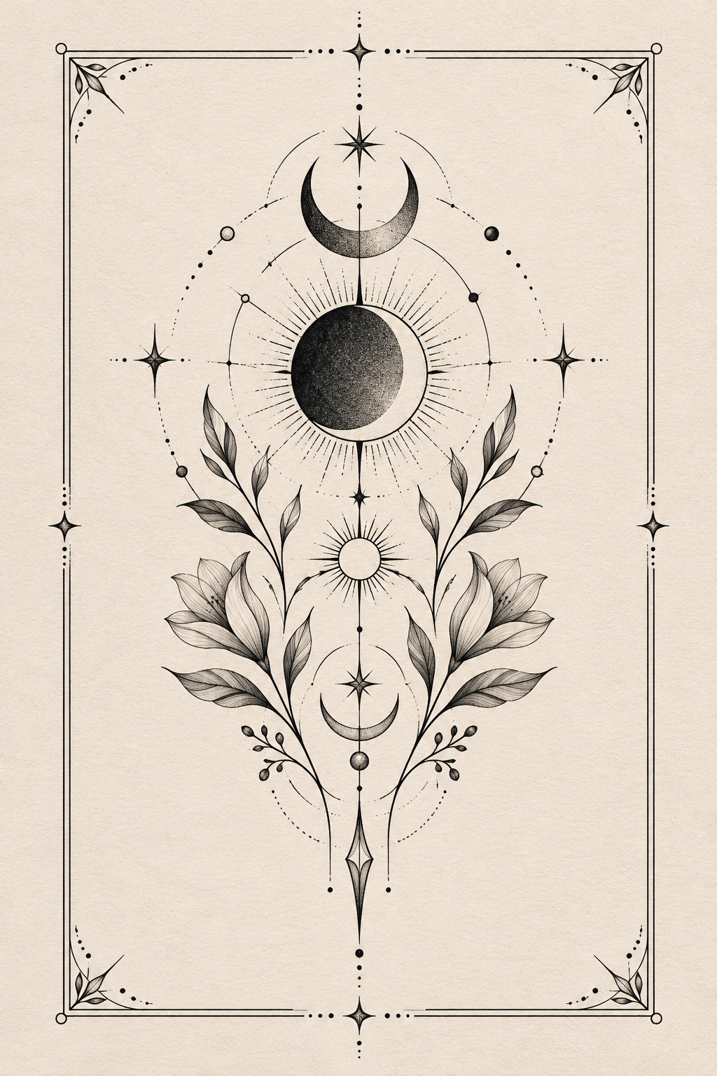 Geometric Celestial Tattoo stamp tattoo idea