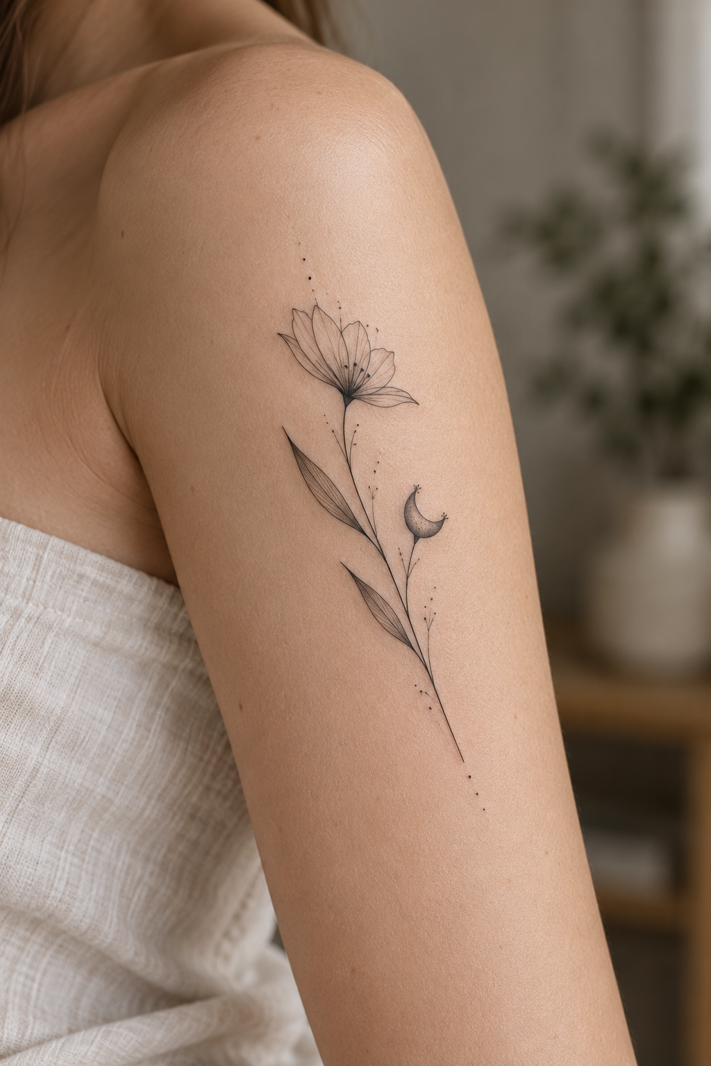 Fine line tattoos for women: olive branch tattoo