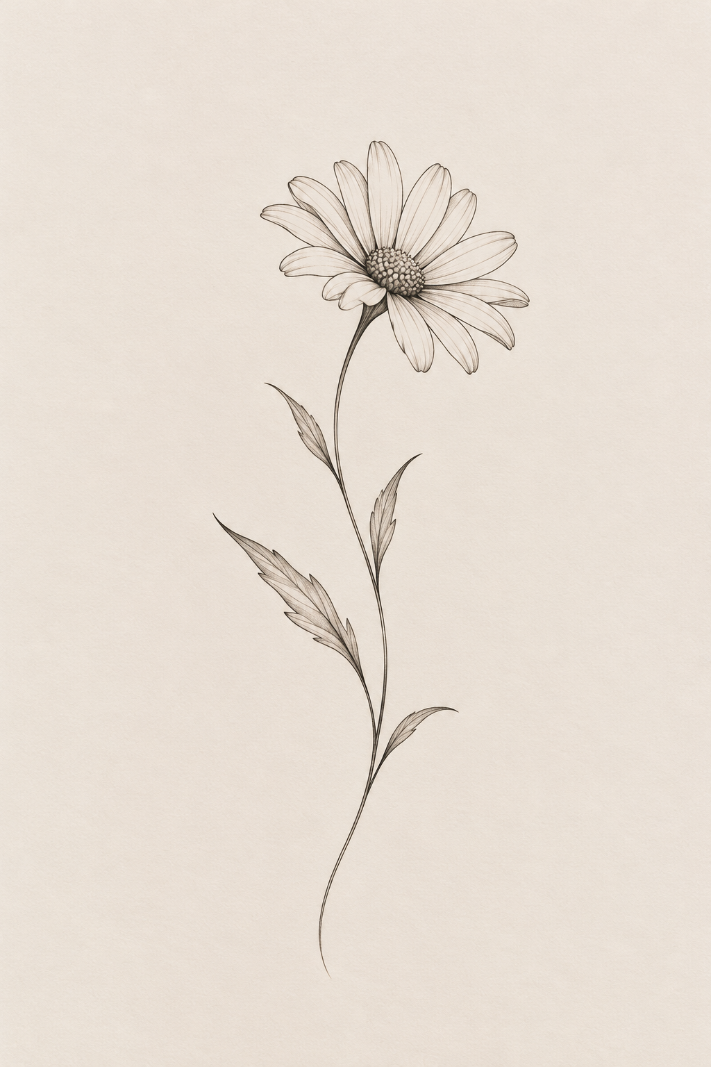 A daisy stem collarbone tattoo concept