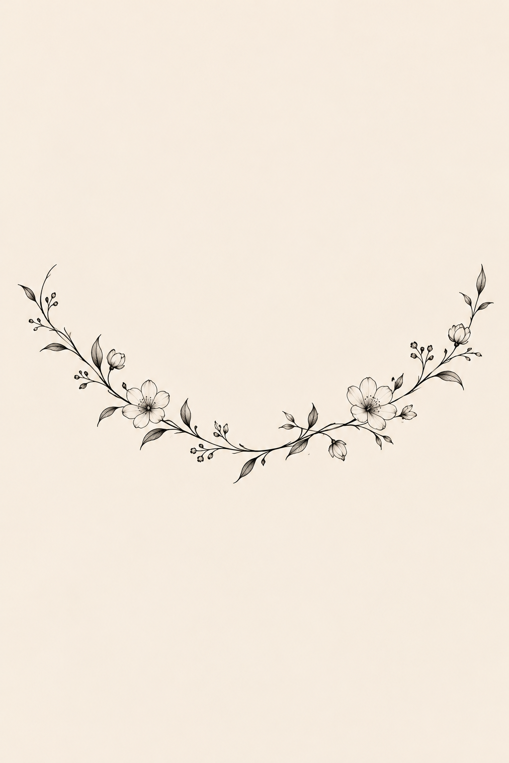 A thin vine curve collarbone tattoo concept